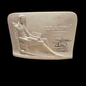 Vintage Lladro Don Quixote Collectors Society White Plaque 1985